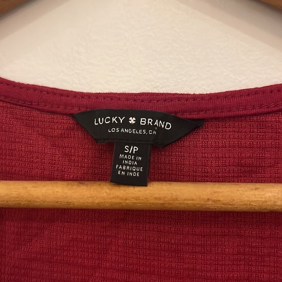 Lucky brand red button down tie knot tank top size small petite  nwt - Picture 2 of 5